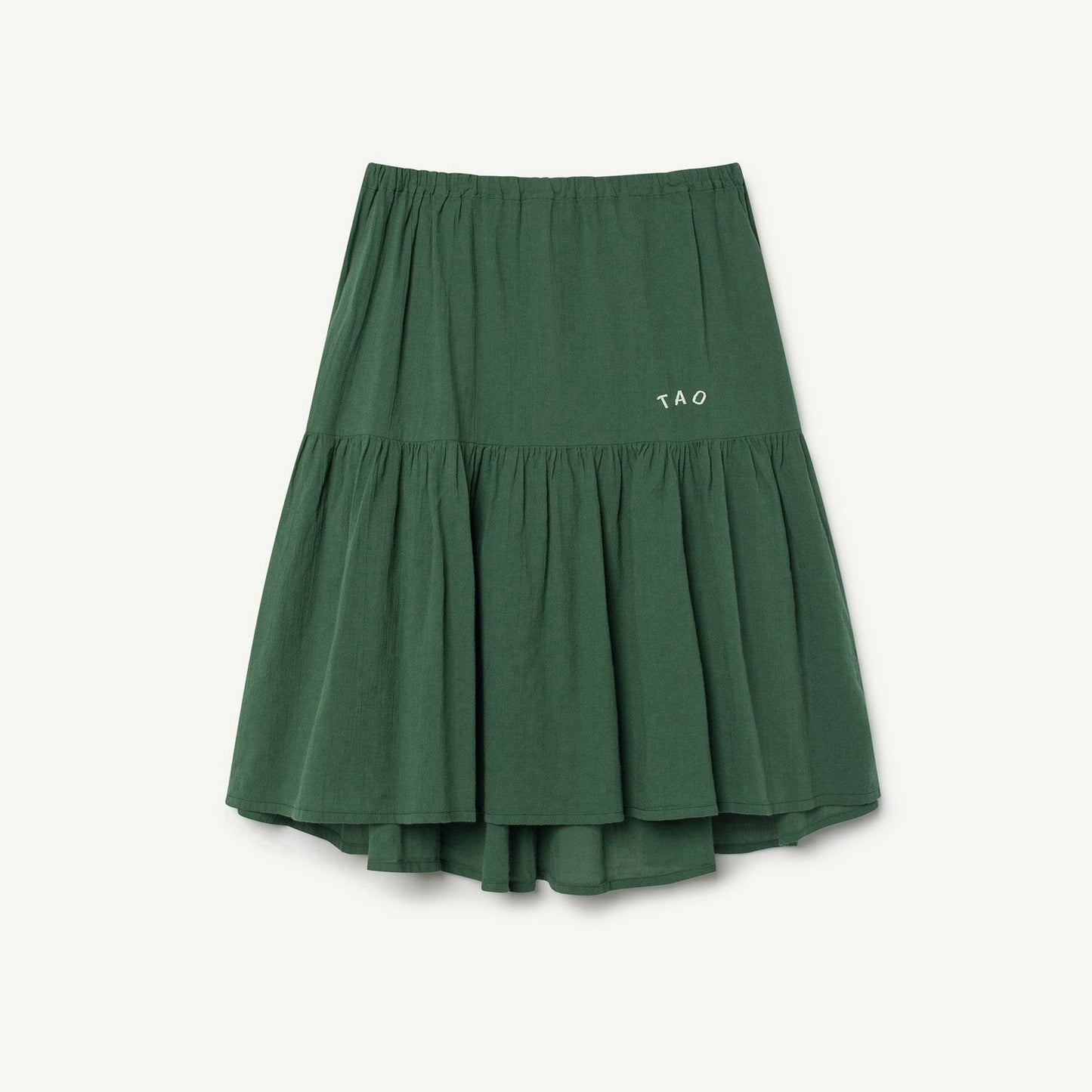女童绿色棉短裙