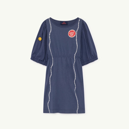 Girls Blue Shells Cotton Dress