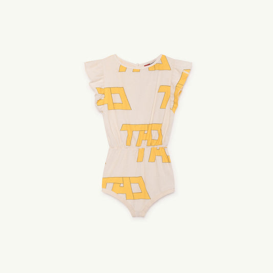女童白色Logo棉连体裤