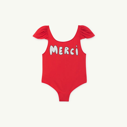 Girls Red Merci Swimsuit