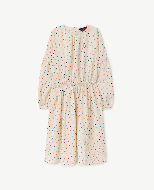 Girls White Dots Waist Dress
