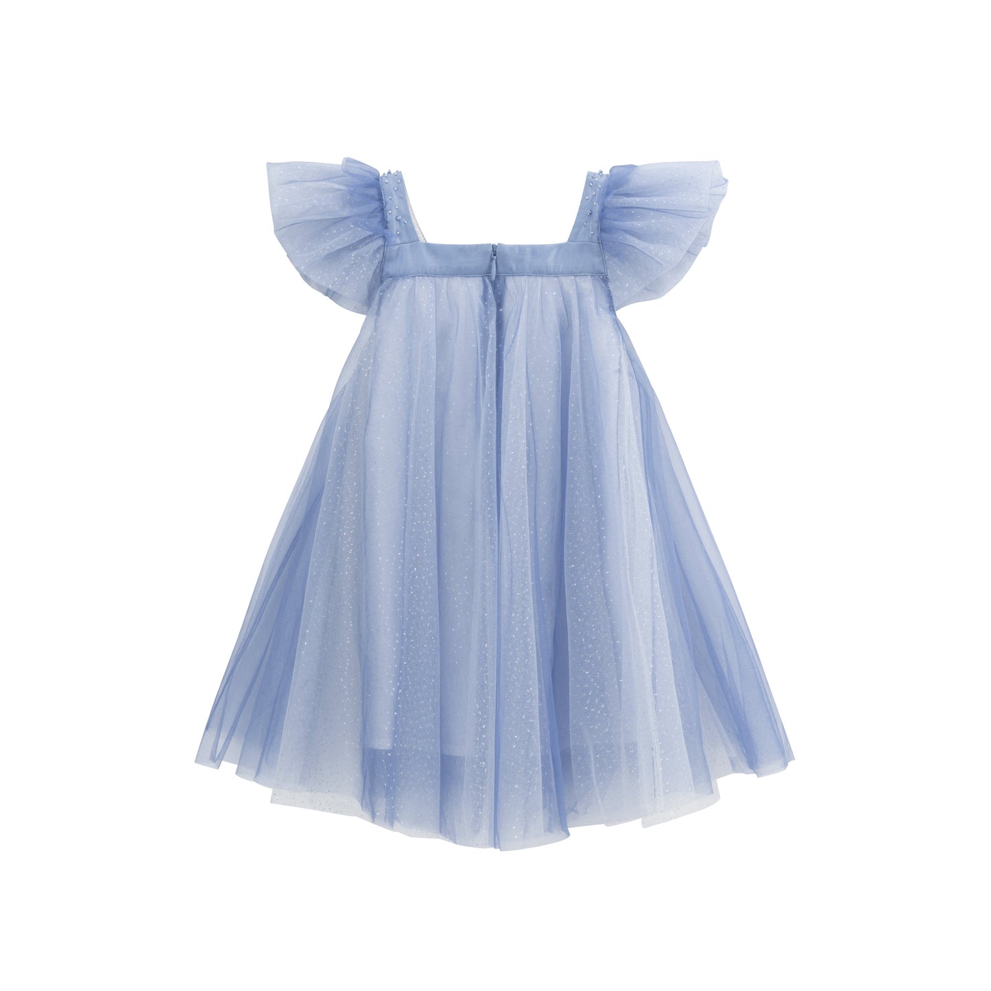 女童蓝色雪花高定礼服裙