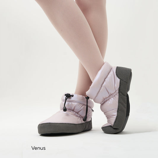 女童珍珠粉色芭蕾舞保暖鞋