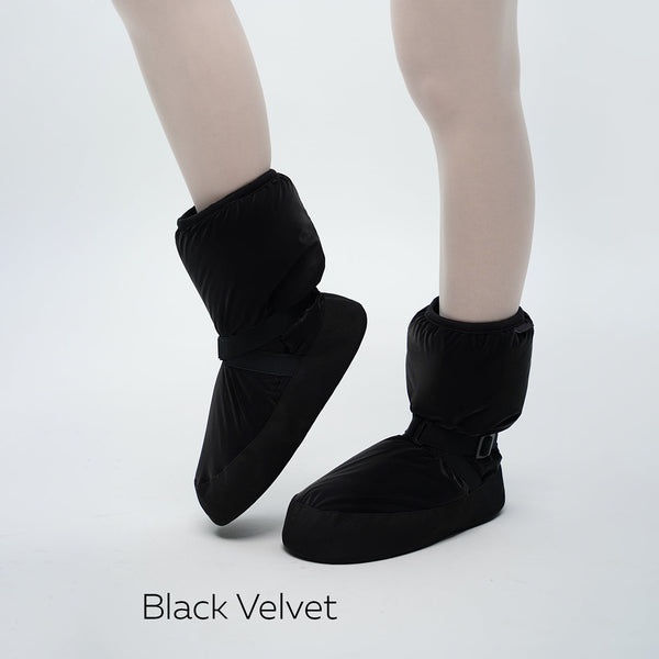 女童黑色丝绒芭蕾舞保暖鞋(M-68/1/Black Velvet)