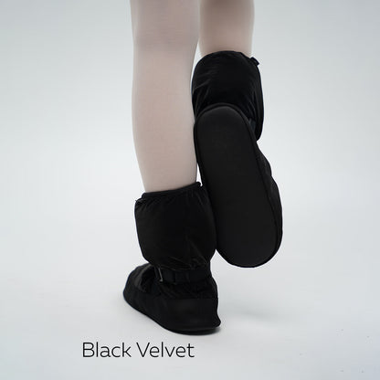 女童黑色丝绒芭蕾舞保暖鞋(M-68/1/Black Velvet)