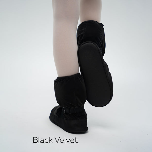 女童黑色丝绒芭蕾舞保暖鞋(M-68/1/Black Velvet)