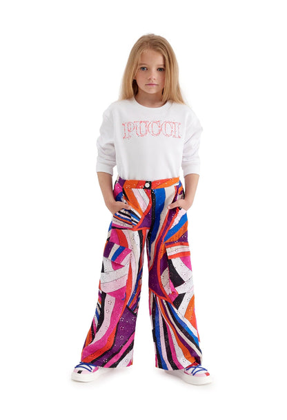 Pucci 女童白色徽标运动衫