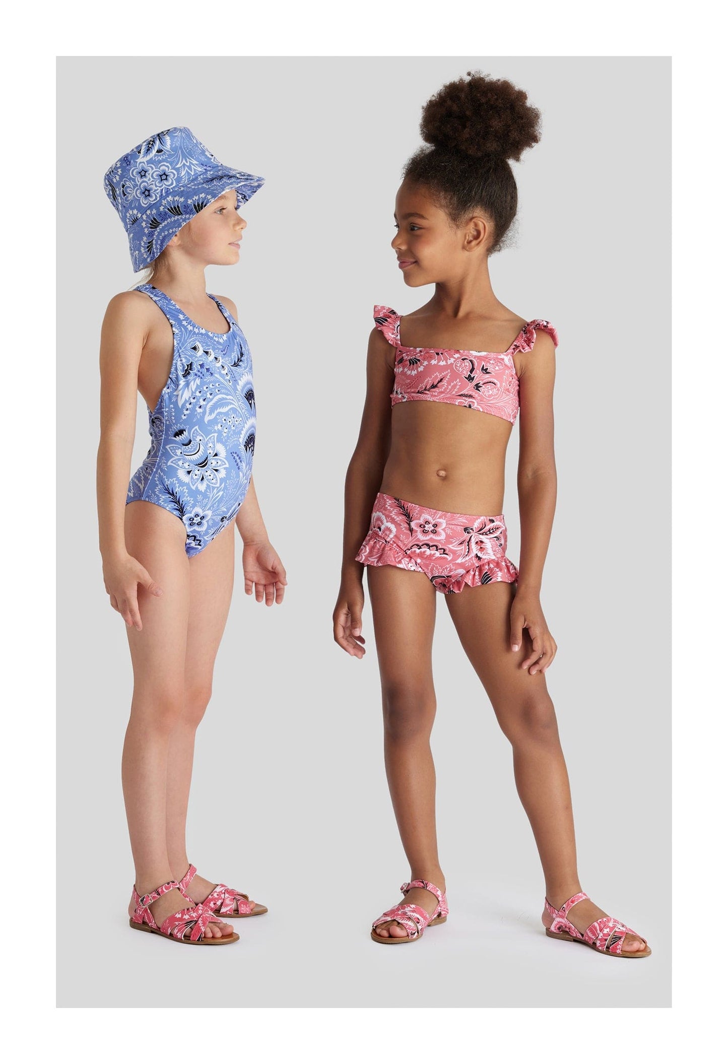 Etro Kids 蓝色花卉佩斯利帽子