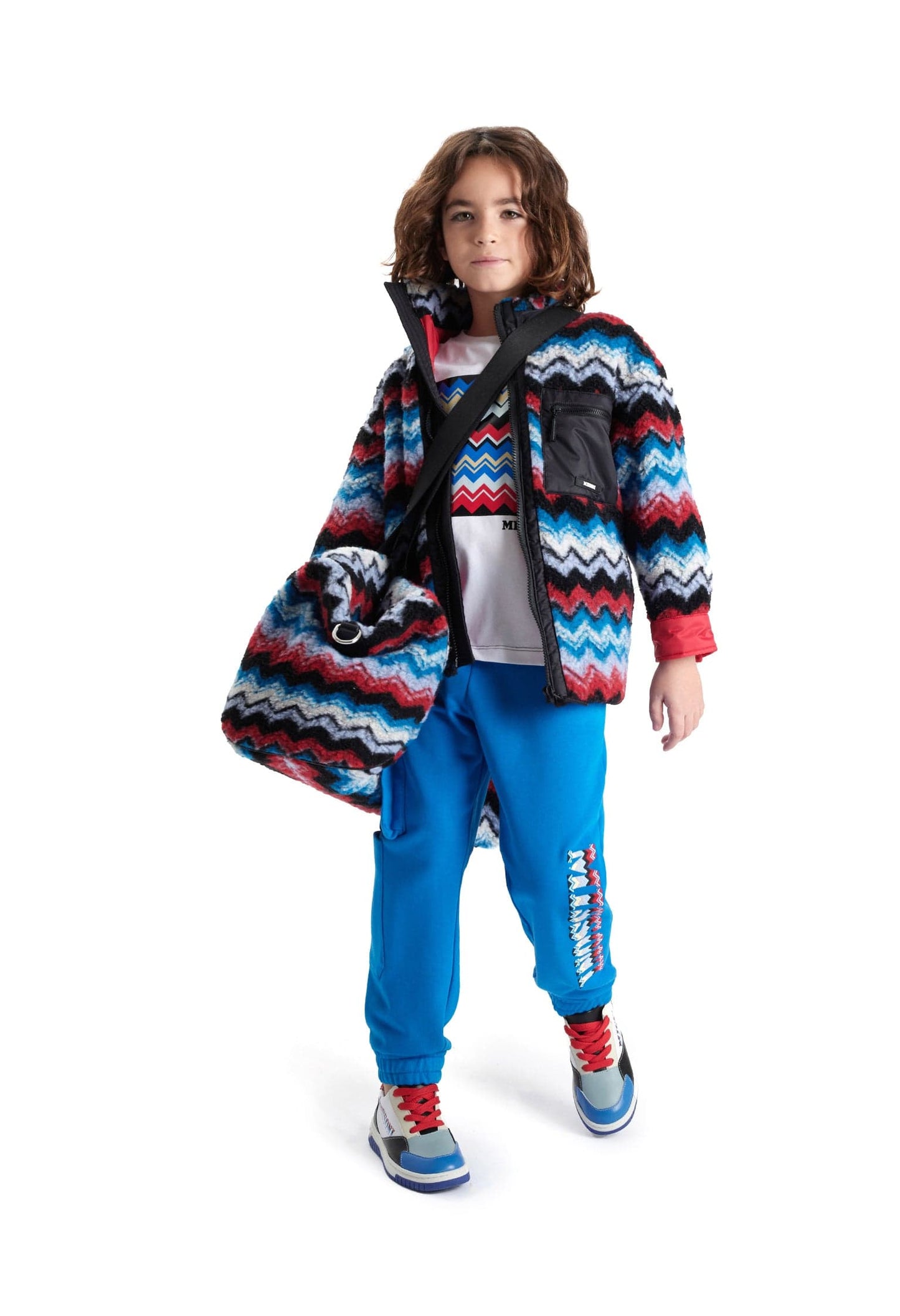 Missoni 男童蓝色徽标慢跑裤