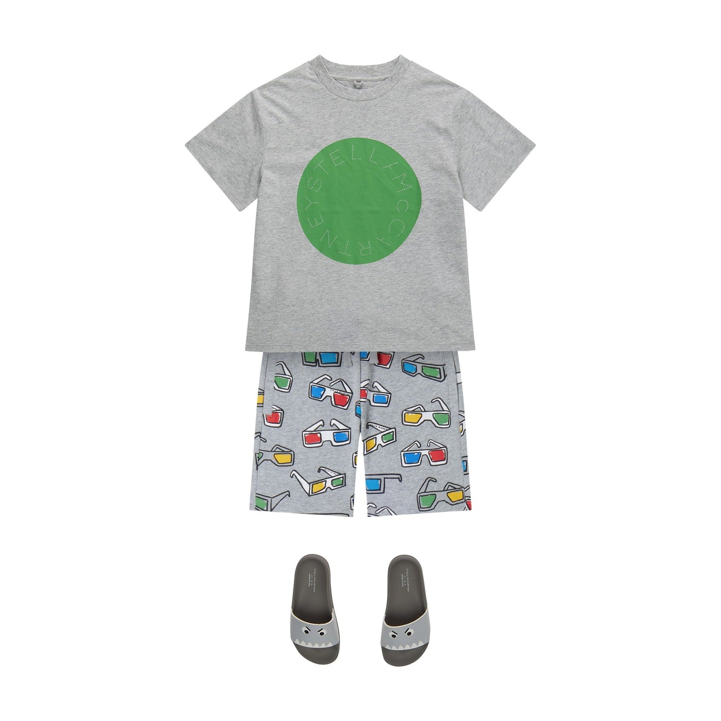 男童灰色Logo棉T恤