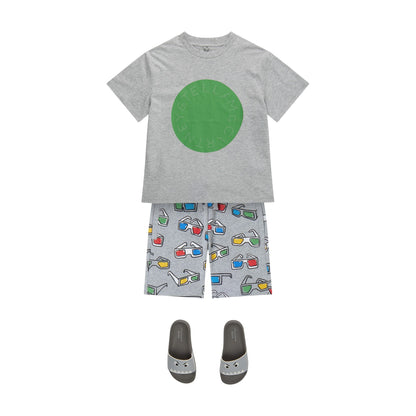 男童灰色Logo棉T恤