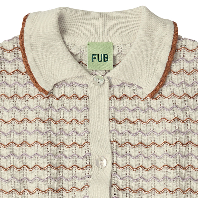 儿童白色条纹棉Polo衫