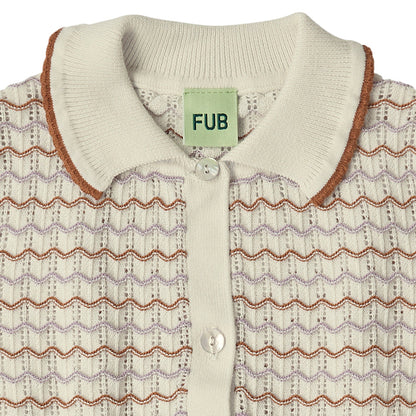 儿童白色条纹棉Polo衫