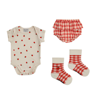 女婴白色连体衣套装(3件)