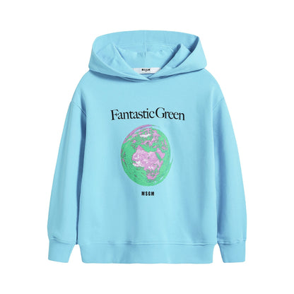 Boys & Girls Blue Cotton Hoodie