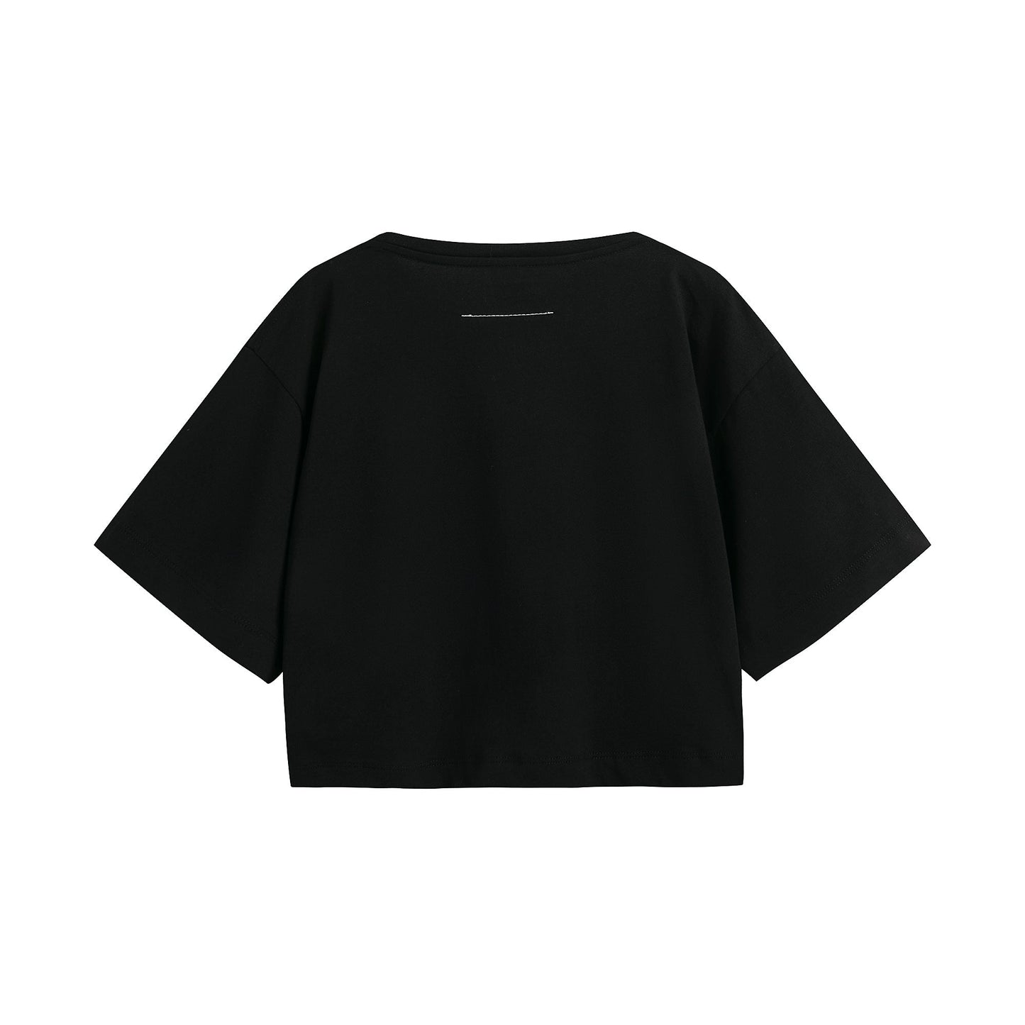 女童黑色Logo棉T恤