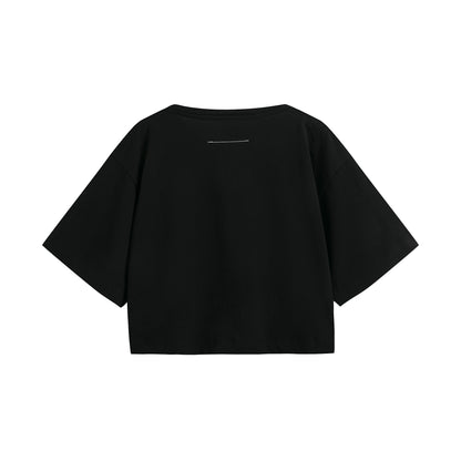 女童黑色Logo棉T恤