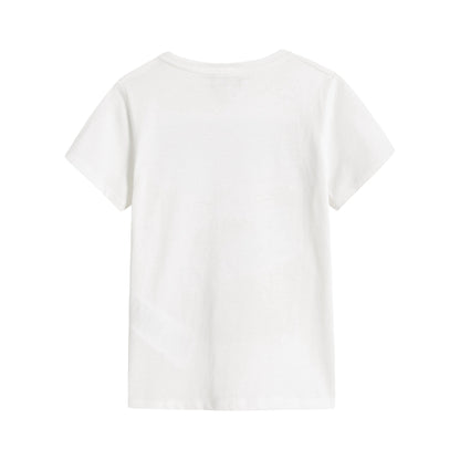 Boys & Girls White Cotton T-Shirt