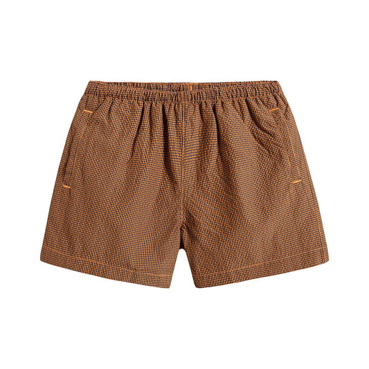 男童黄色格子游泳短裤