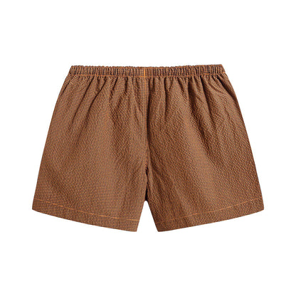 男童黄色格子游泳短裤