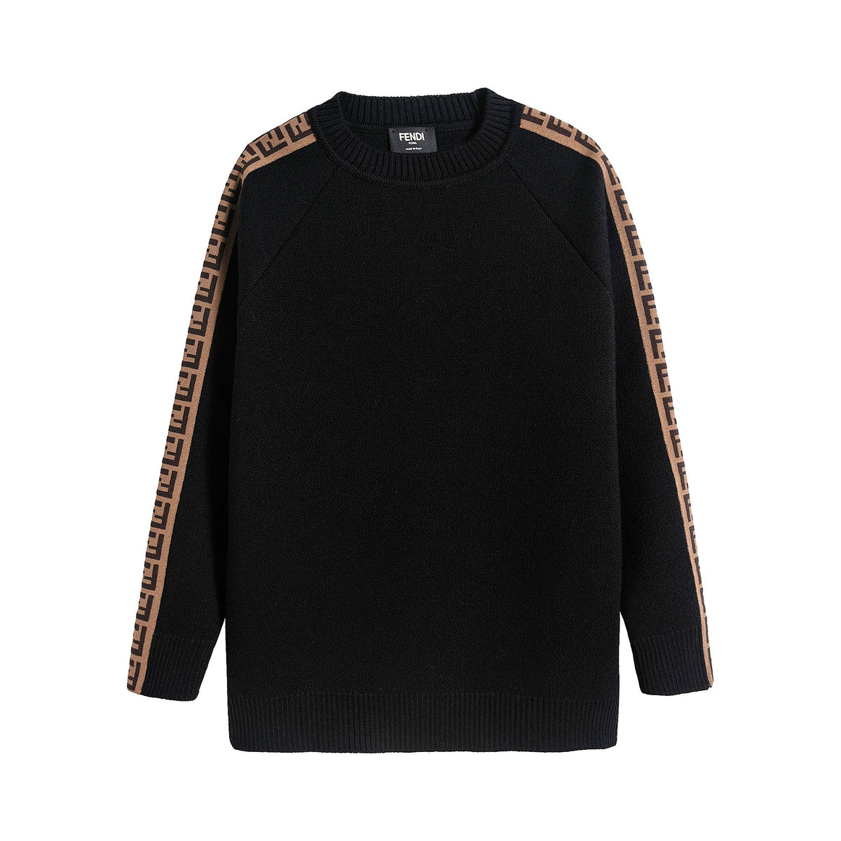 Boys & Girls Black FF Vrigin Wool Sweater