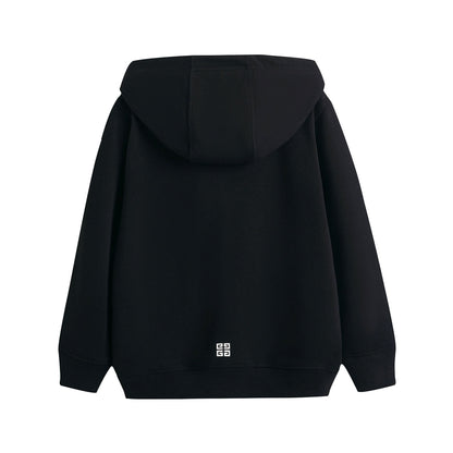 男童黑色连帽拉链上衣