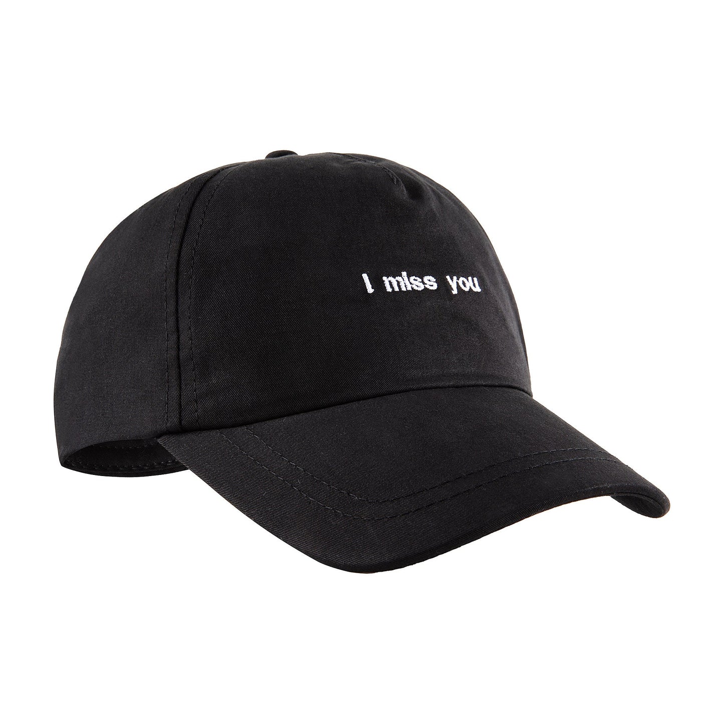 儿童黑色"i miss you"棒球帽