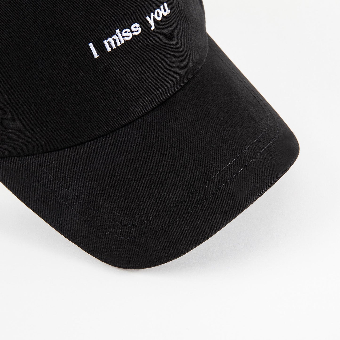 儿童黑色"i miss you"棒球帽