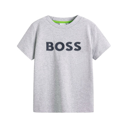 男童灰色Logo棉T恤
