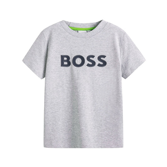 男童灰色Logo棉T恤