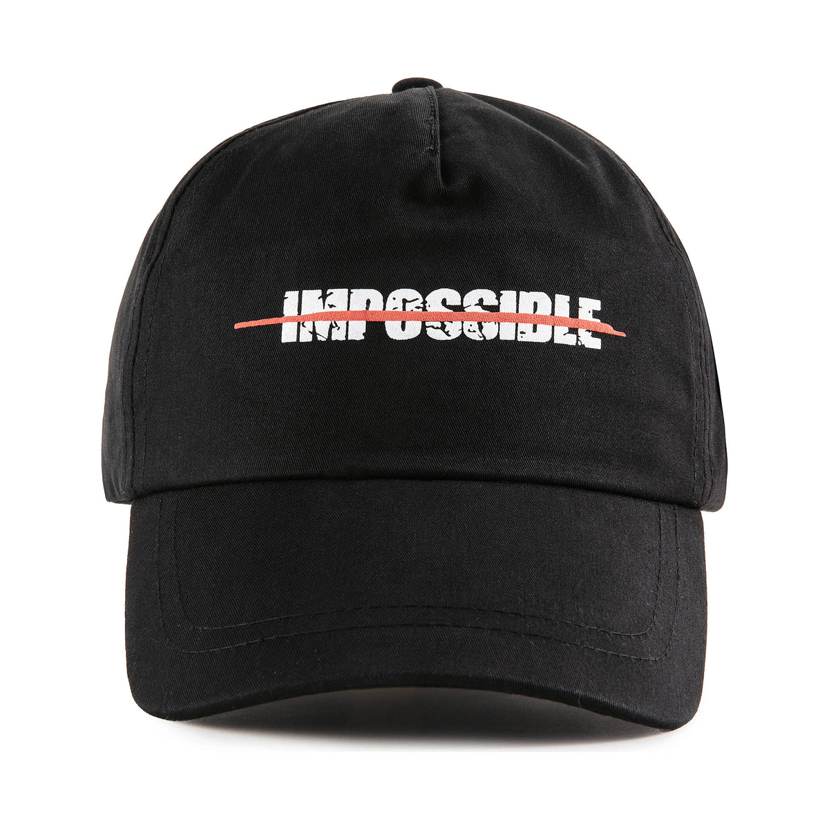 儿童黑色"impossible"棒球帽