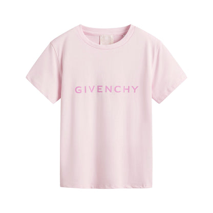 女童粉色Logo棉T恤