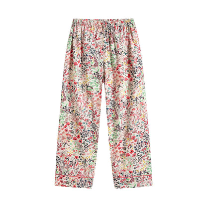 Girls Red Floral Cotton Nightwear Set