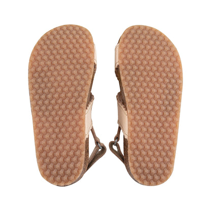 Girls Ivory Leather Sandals