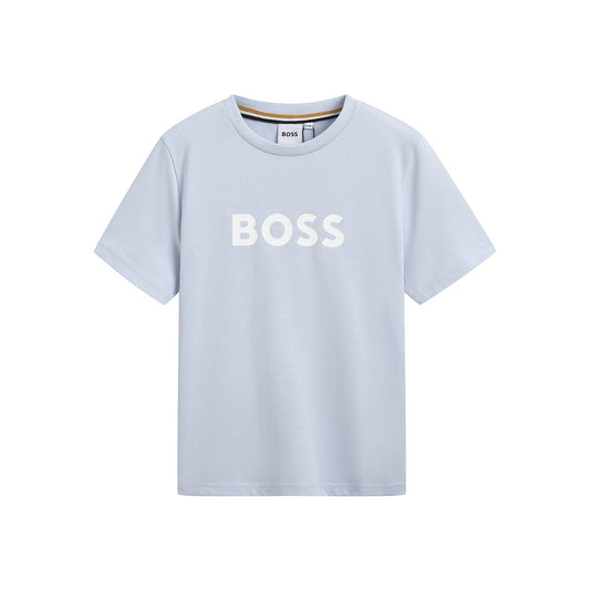 男童浅蓝色Logo棉T恤
