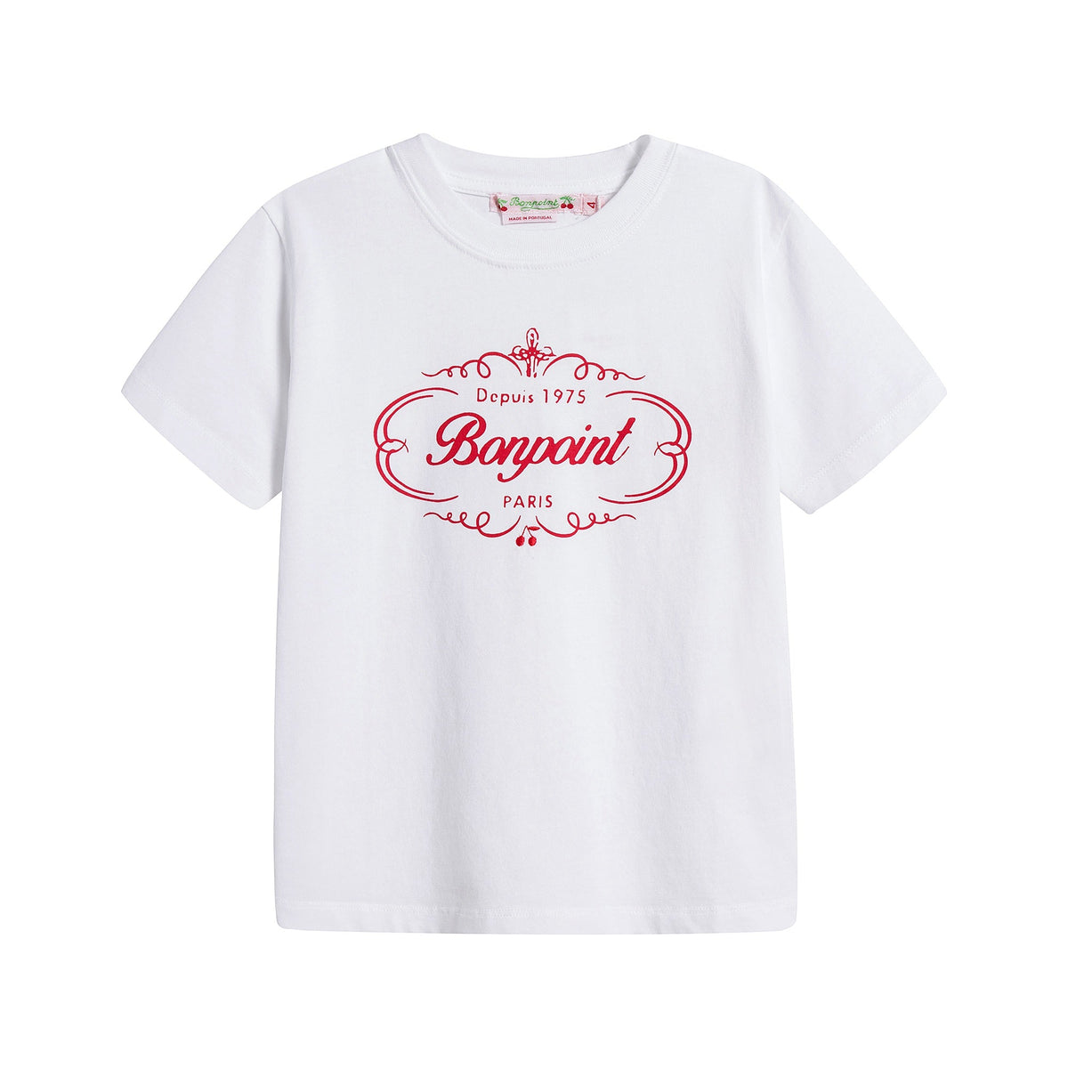 女童白色Logo棉T恤