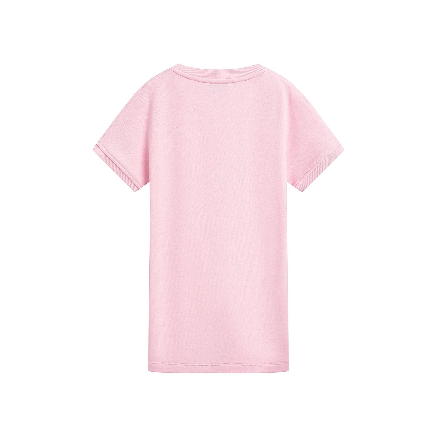 女童粉色圆形Logo棉连衣裙