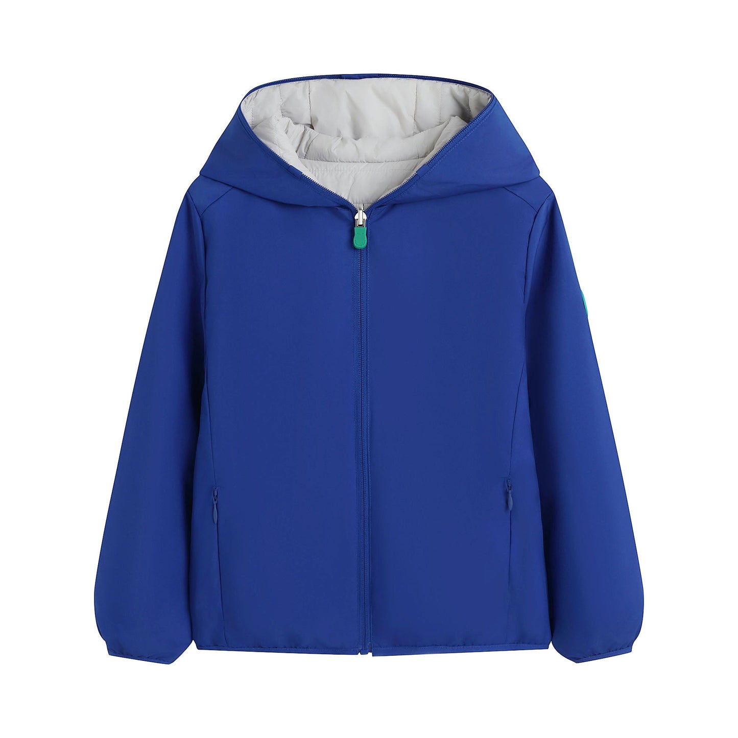 儿童深蓝色连帽双面棉服