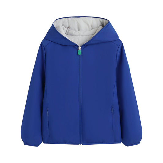 儿童深蓝色连帽双面棉服