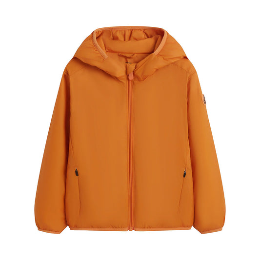 儿童橙色连帽棉服