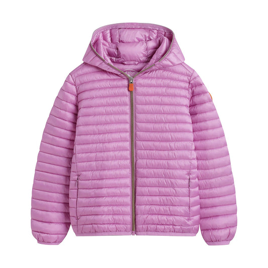 儿童粉色连帽棉服