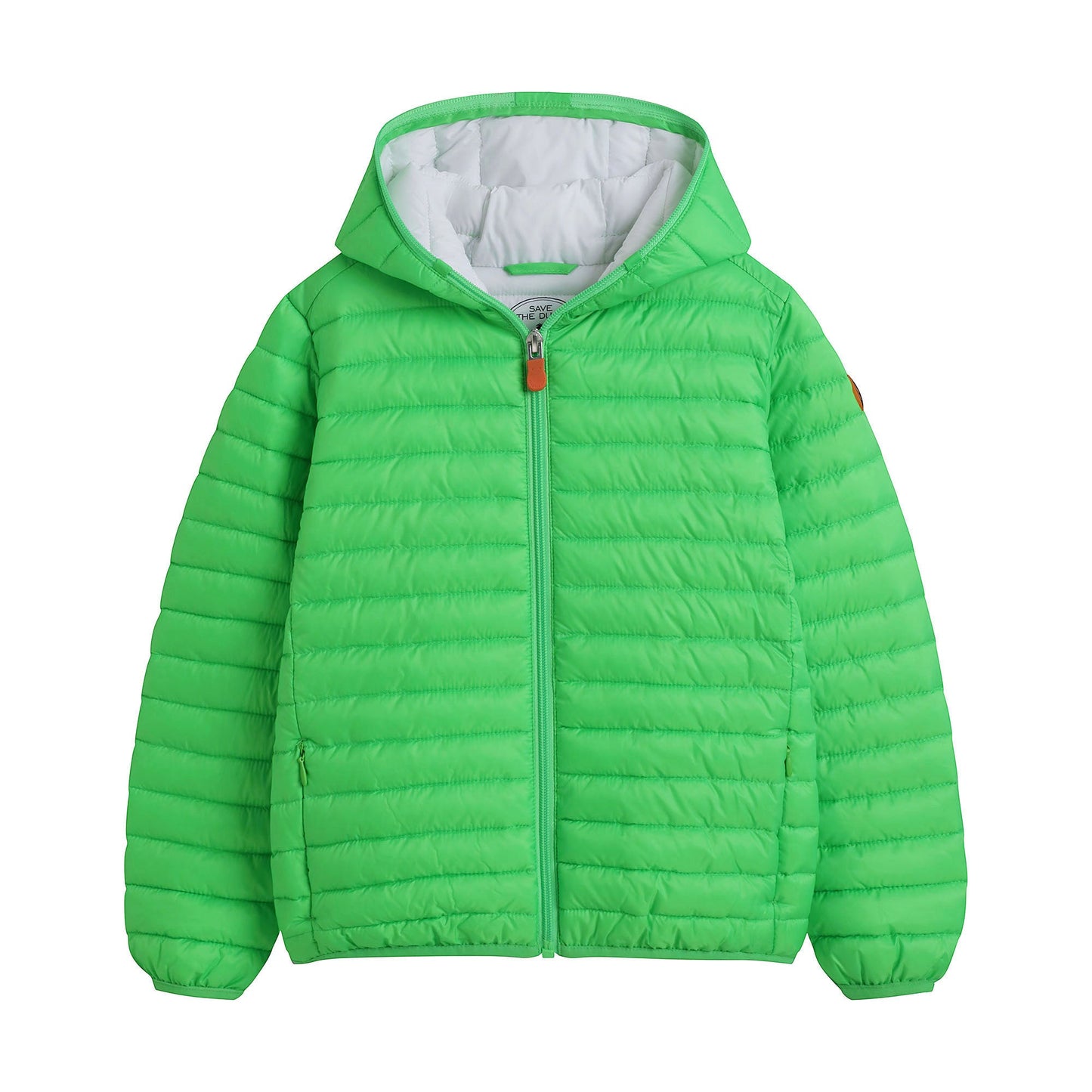 儿童绿色连帽棉服