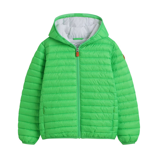 儿童绿色连帽棉服