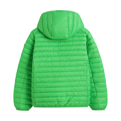 儿童绿色连帽棉服
