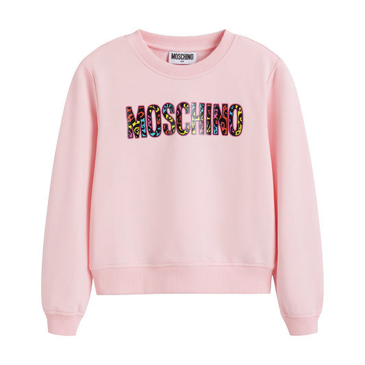 女童粉色Logo棉卫衣