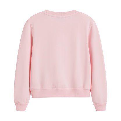 女童粉色Logo棉卫衣