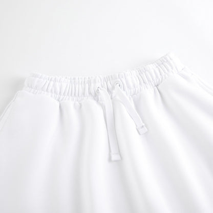 女童白色Logo棉短裙
