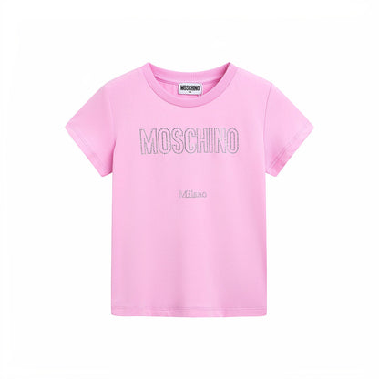 女童粉色Logo棉T恤