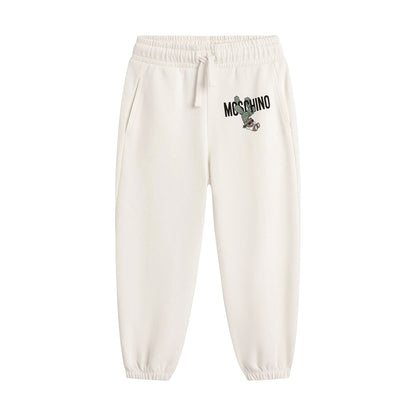 儿童奶油白棉长裤