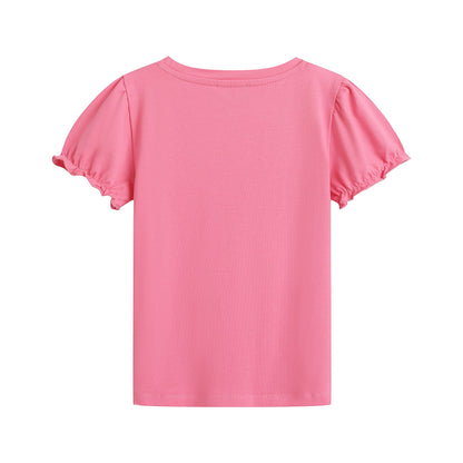 女童粉色Logo棉T恤